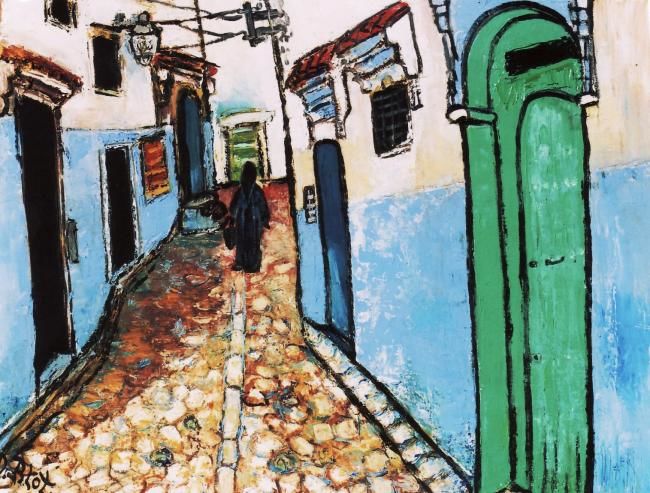 Painting titled "Rue du Maroc" by Kévin Blot, Original Artwork, Other