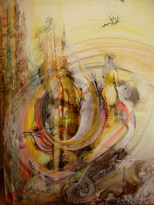 绘画 标题为“Diane Son Arc Posé” 由Danielb, 原创艺术品, 油