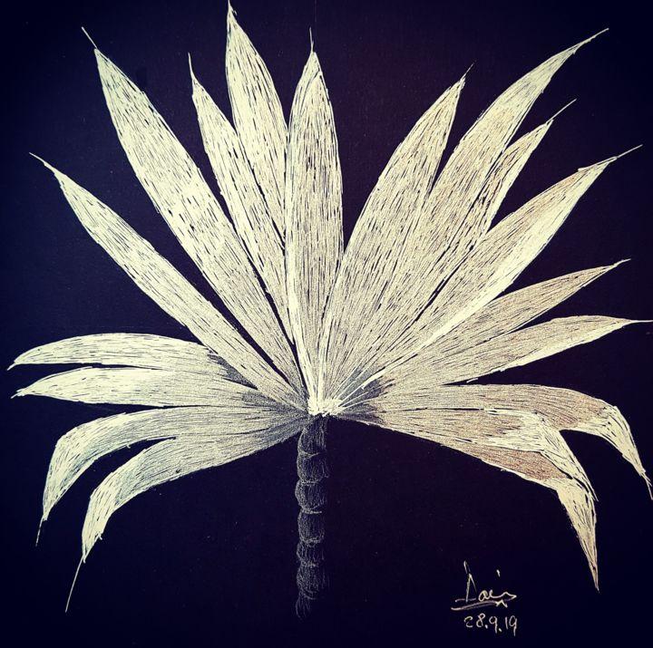 Drawing titled "Yucca" by Daniel Darie, Original Artwork, Gel pen