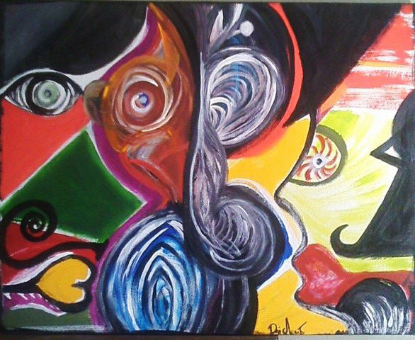 Painting titled "Casal Abstrtato (ab…" by Daniele Andrieta, Original Artwork, Acrylic