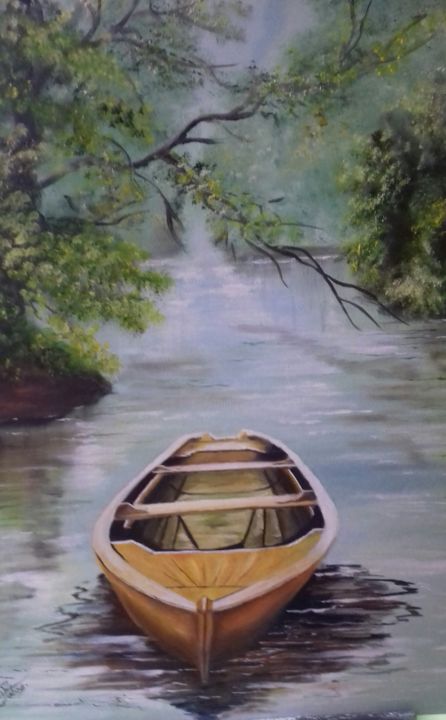 Peinture intitulée "envie de pêche" par Daniele Fabre, Œuvre d'art originale, Huile