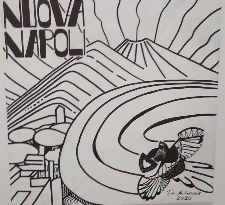 Drawing titled "Nuova Napoli" by Daniele Lorizio, Original Artwork, Engraving