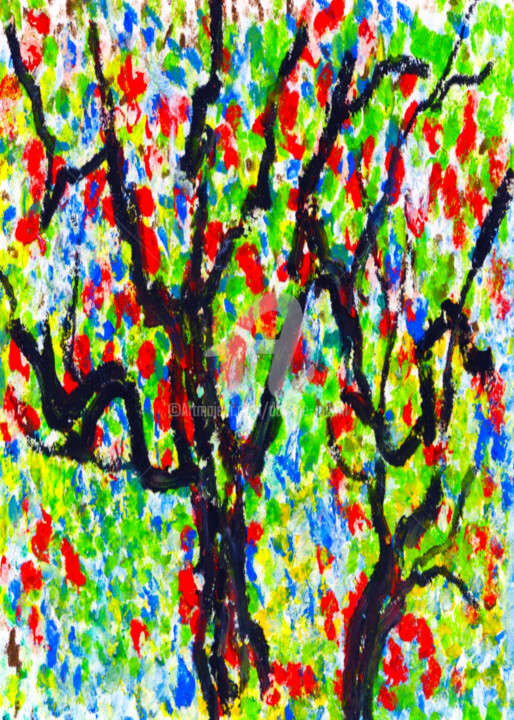 Digitale Kunst mit dem Titel ""Sotto l'albero"" von Daniele Milani, Original-Kunstwerk, Digitale Malerei