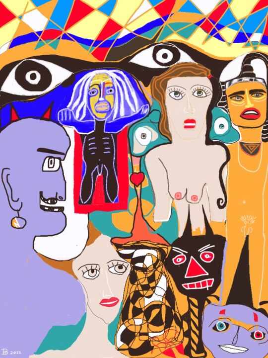 Arte digitale intitolato "Angeli e Demoni" da Daniele Parodi, Opera d'arte originale, Pittura digitale