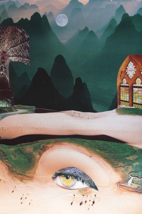 Collages intitulée "Déesse de la terre…" par Daniele Passemar, Œuvre d'art originale, Découpages