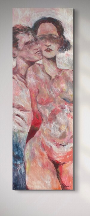 Painting titled "Coppia" by Daniele Raineri, Original Artwork, Acrylic Mounted on Wood Stretcher frame