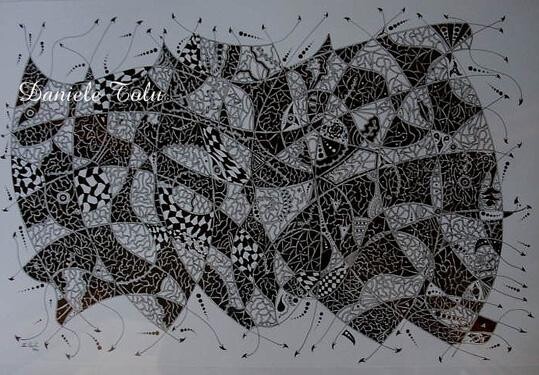 Drawing titled "Mosaico" by Daniele Tolu, Original Artwork
