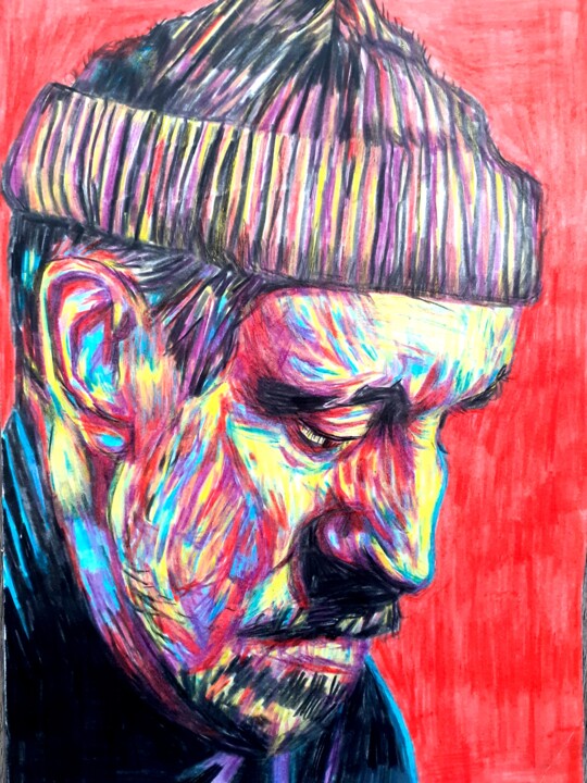 Рисунок под названием "marinaio" - Daniele Zaggia, Подлинное произведение искусства, Цветные карандаши