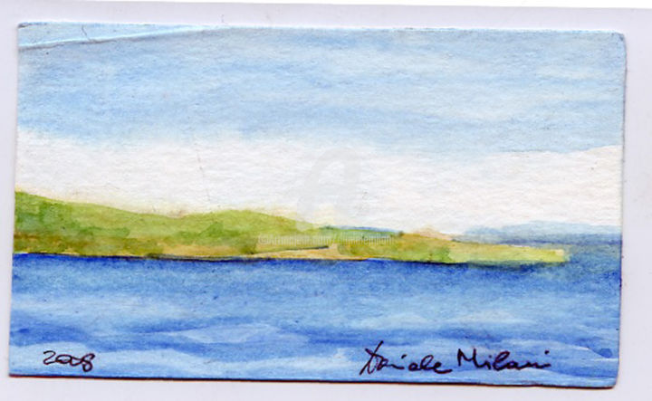 Disegno intitolato "piccolo mare" da Daniele Milani, Opera d'arte originale,