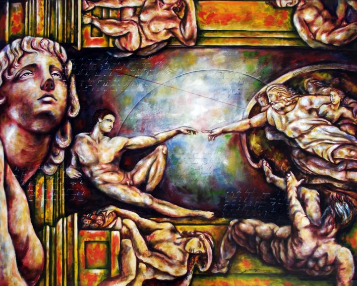 Pittura intitolato "Eva y su poética en…" da Daniel Zarraga, Opera d'arte originale, Acrilico