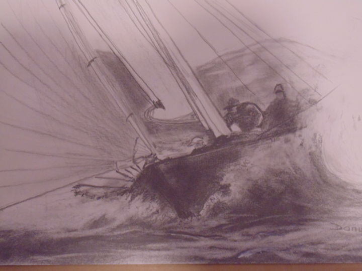 Course Au Large Dessin Par Daniel Halin Artmajeur