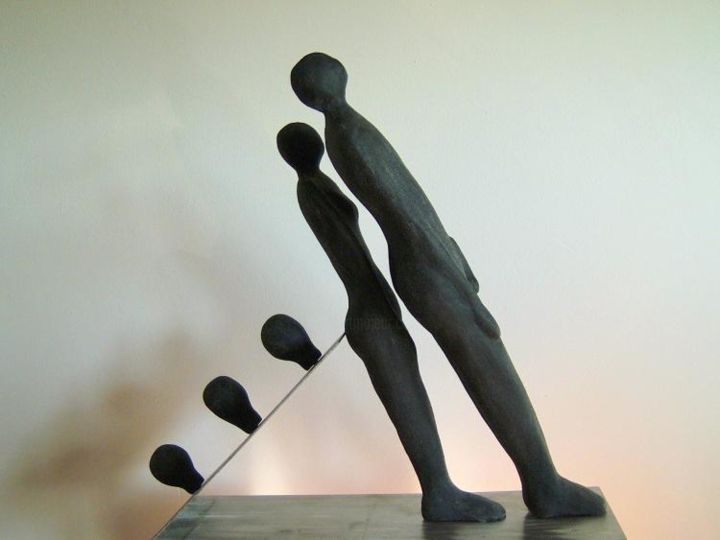 Escultura intitulada "Falling for each ot…" por Daniel Janssens, Obras de arte originais