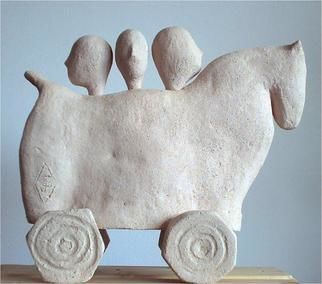Escultura intitulada "Le cheval de trois" por Daniel Janssens, Obras de arte originais, Outro