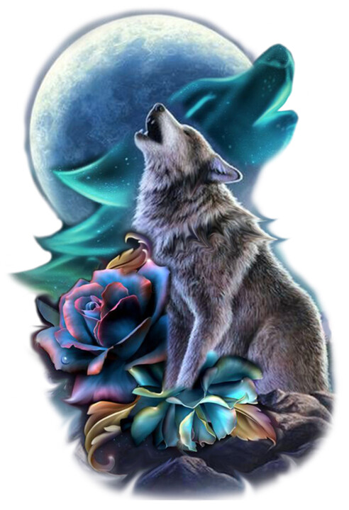 Digital Arts titled "The Wolf" by Daniella Davinci, Original Artwork