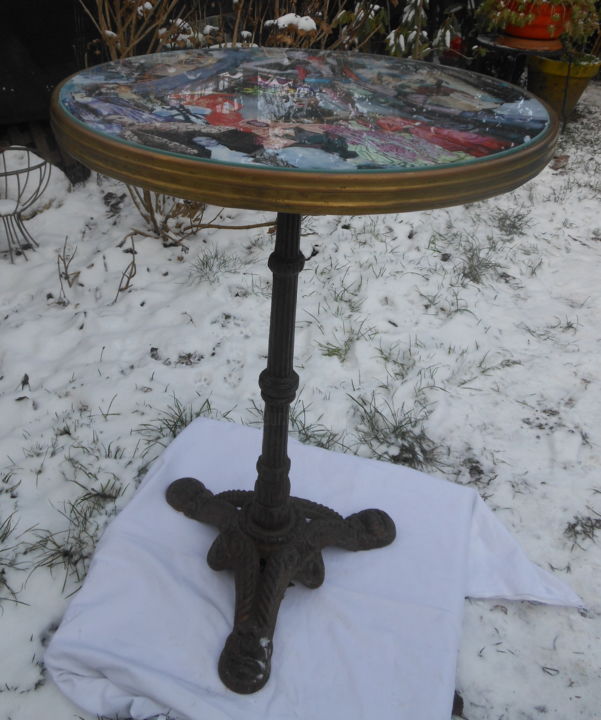 Design intitulée "TABLE MODE" par Nanacha, Œuvre d'art originale, Meuble
