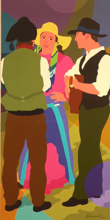 Peinture intitulée "Les portugais" par Danielle Braillon (DANIELL), Œuvre d'art originale, Huile