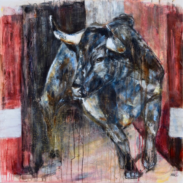 Pintura titulada "TORO VII" por Danielle Dumestre, Obra de arte original, Acrílico Montado en Bastidor de camilla de madera