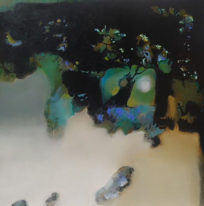 Pintura titulada "Selva" por Danielle Lequin, Obra de arte original, Oleo Montado en Bastidor de camilla de madera
