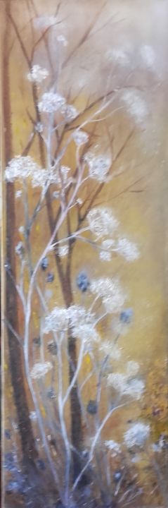 Malerei mit dem Titel "mon jardin d 'hiver…" von Danielle Mangeon, Original-Kunstwerk, Acryl
