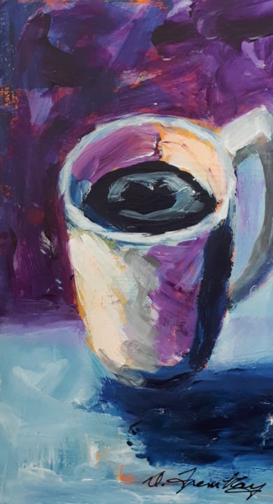 Painting titled "107 cafe" by Danielle Tremblay, Original Artwork, Acrylic
