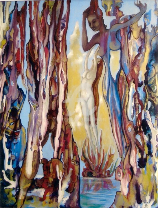 Painting titled "vasa-208-stalagmite…" by Danielle Vasa, Original Artwork, Oil