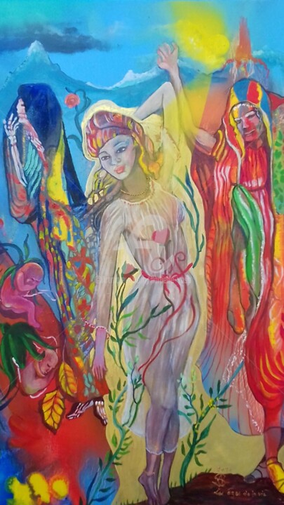 Pintura titulada "le lys dans la vall…" por Danielle Vasa, Obra de arte original, Oleo Montado en Bastidor de camilla de mad…
