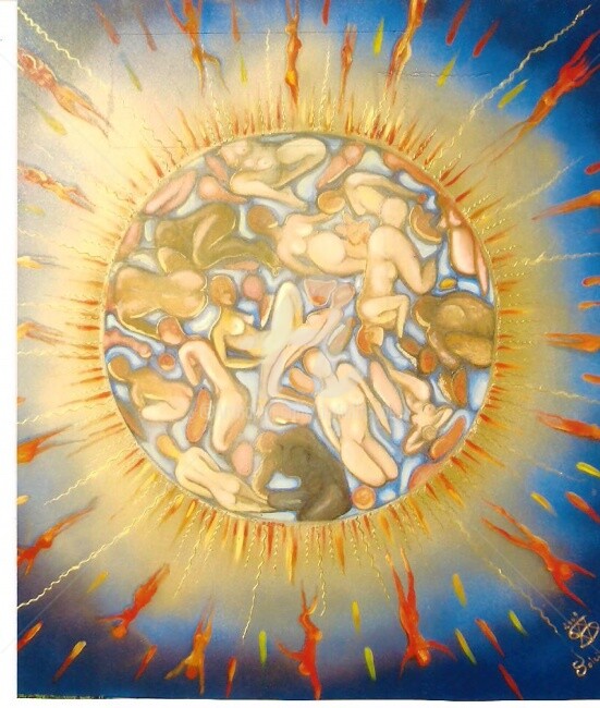 Pintura titulada "Le Soleil : la vie" por Danielle Vasa, Obra de arte original, Oleo