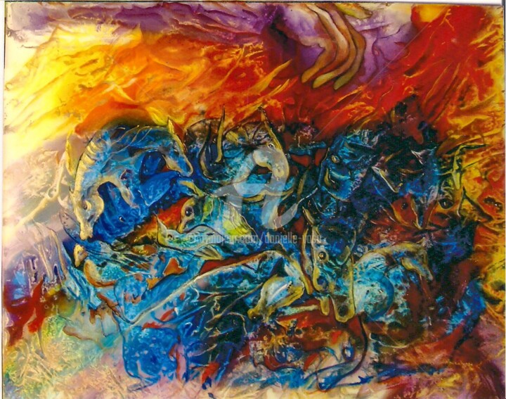 Peinture intitulée "apocalypse-" par Danielle Vasa, Œuvre d'art originale