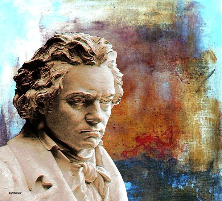 Digital Arts titled "Beethoven" by Danielle Bellefroid, Original Artwork, Digital Painting