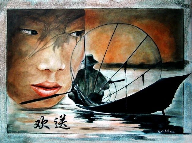 Painting titled "Huang-Song" by Danielle Bellefroid, Original Artwork, Acrylic