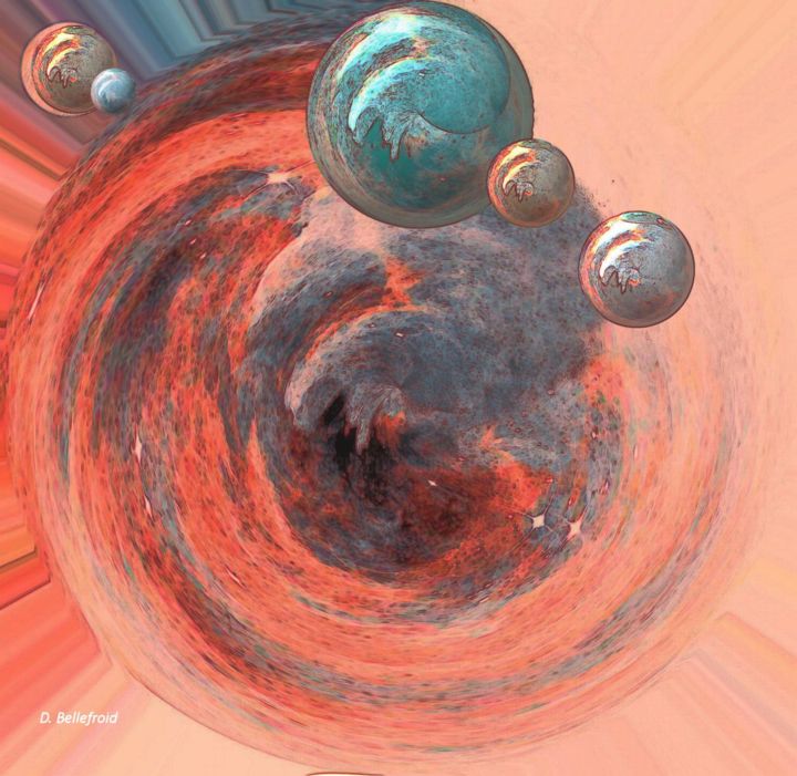 Digitale Kunst getiteld "distorsion-temporel…" door Danielle Bellefroid, Origineel Kunstwerk, Digitaal Schilderwerk