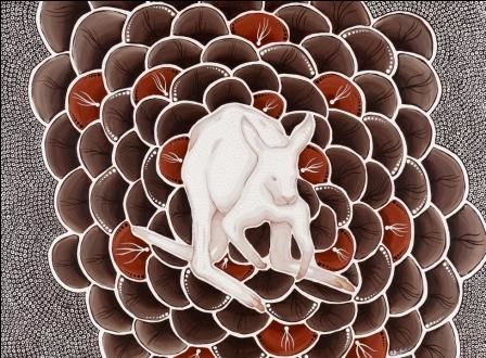 绘画 标题为“White Kangaroo” 由Danielle Burford, 原创艺术品, 丙烯