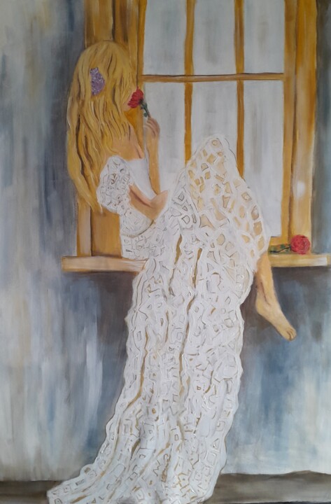 Painting titled "bride" by Dani Bueno, Original Artwork, Acrylic