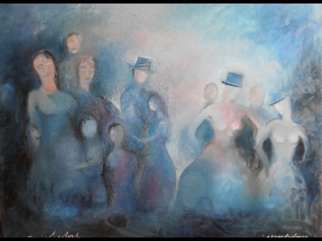 Painting titled "espectadores" by Danielefort, Original Artwork