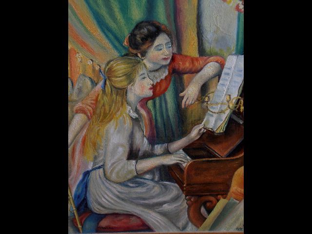 Painting titled "jeunes filles au pi…" by Danielefort, Original Artwork