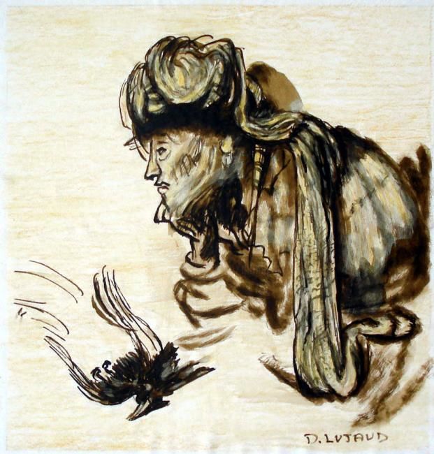 Dessin intitulée "Copie de tete d hom…" par Daniel Lutaud, Œuvre d'art originale, Autre