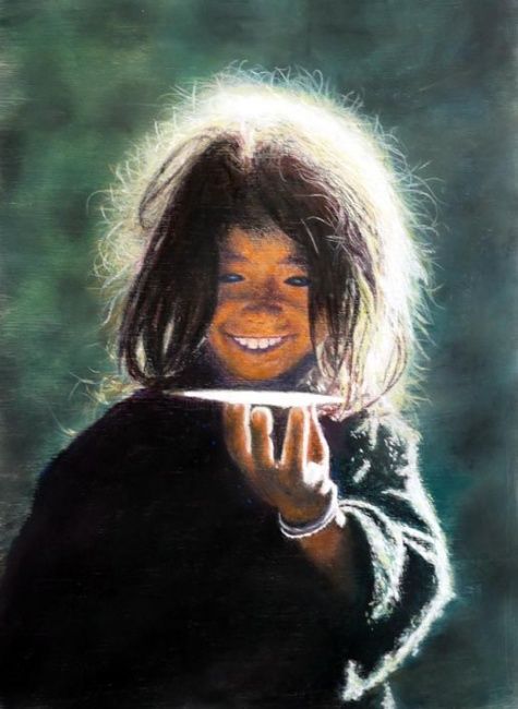 Peinture intitulée "Pangdjé   Pastel se…" par Daniel Lutaud, Œuvre d'art originale
