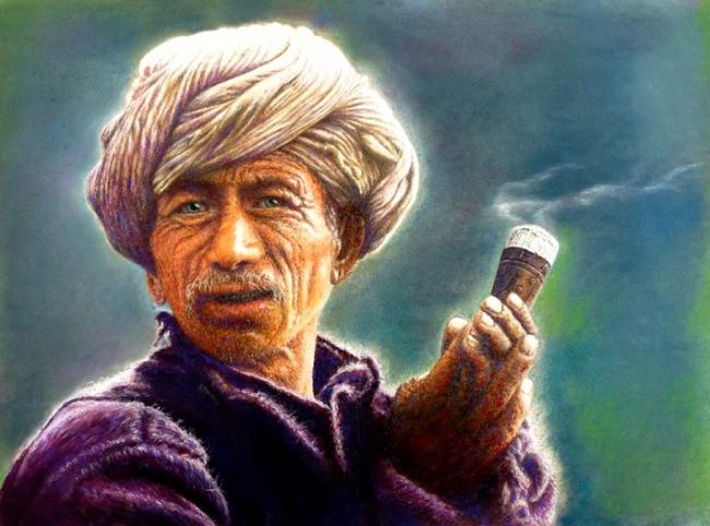 Peinture intitulée "Chillum  Prix de la…" par Daniel Lutaud, Œuvre d'art originale