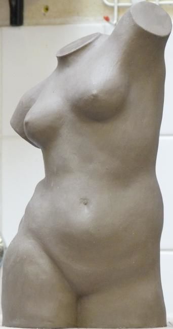 Sculpture titled "Buste de Négresse e…" by Daniel Lutaud, Original Artwork, Terra cotta