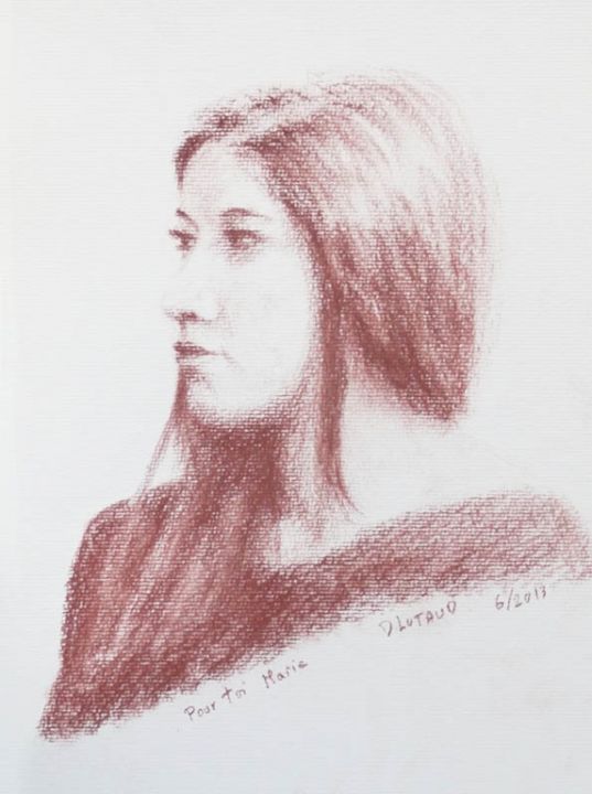 Drawing titled "Marie Sanguine sur…" by Daniel Lutaud, Original Artwork, Other
