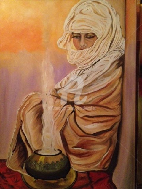 Painting titled ""AICHA"" by Danygil, Original Artwork, Oil