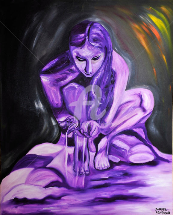 Painting titled ""PAUSE" (BREAK)" by Danygil, Original Artwork, Oil