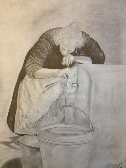 Drawing titled ""A LA FONTAINE" - "…" by Danygil, Original Artwork, Pencil