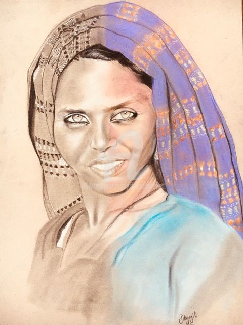 Drawing titled ""BEAUTE NATURELLE"" by Danygil, Original Artwork, Pencil