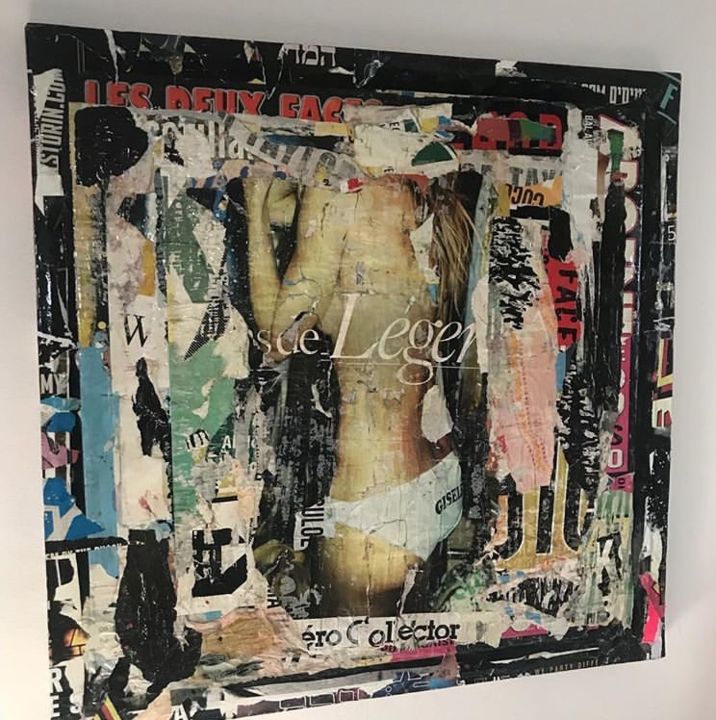 Collages titled "Gisel" by Daniel Siboni, Original Art, Paper cutting