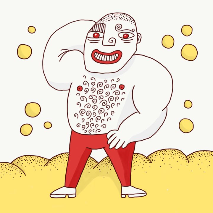 Digitale Künste mit dem Titel "The bodybuilder" von Daniel Unger, Original-Kunstwerk,