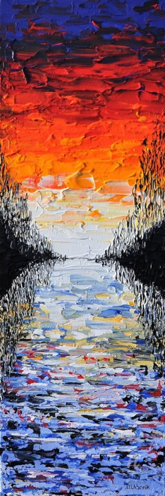 Painting titled "Thames River 2" by Daniel Urbaník, Original Artwork, Acrylic
