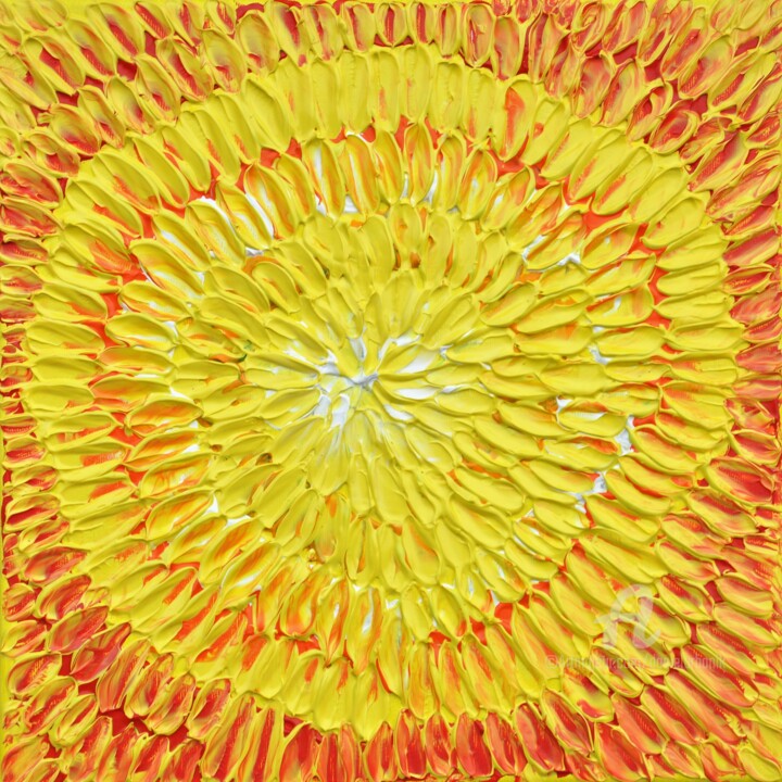 Painting titled "Yellow Energy" by Daniel Urbaník, Original Artwork, Acrylic