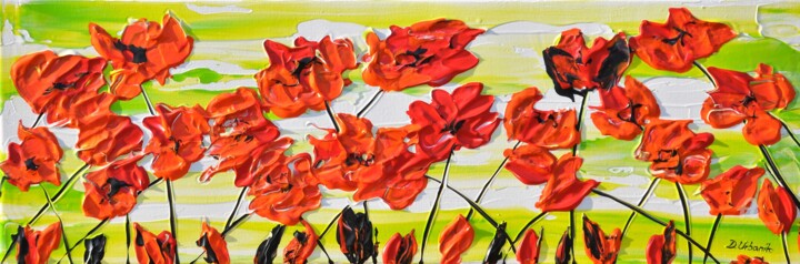 Painting titled "Poppy Song 6" by Daniel Urbaník, Original Artwork, Acrylic