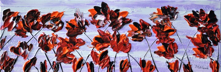 Painting titled "Poppy Song 9" by Daniel Urbaník, Original Artwork, Acrylic